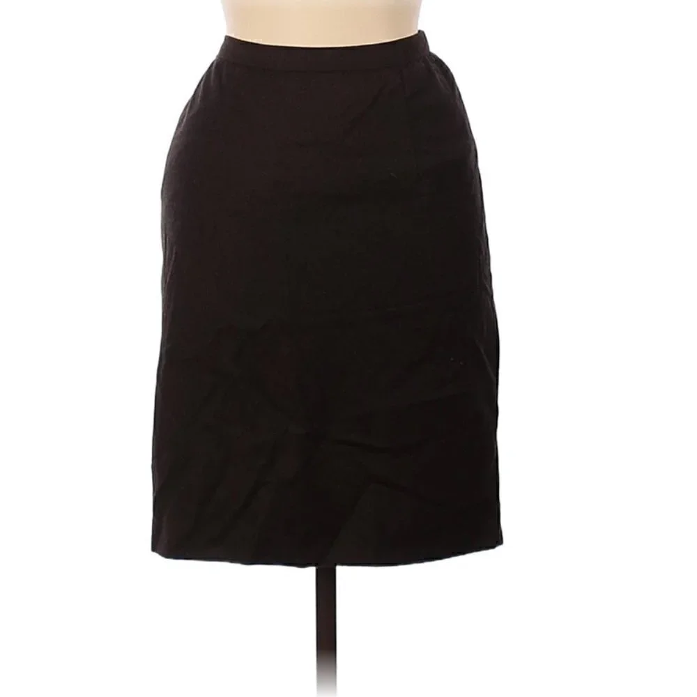 Vintage Giorgio Armani Women's Size 42 (US 10) Pencil Skirt Dark Brown High-Rise